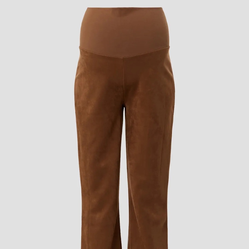 HATCH Collection Maternity Vegan Stretch Suede Crop Flair